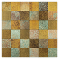 Pack of 4 PS Acoustic Slat Panel, 3 side cover, PET + PS Slat. Size: 600 x 2400 mm – Beige Gold Vein Dot