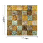 Pack of 4 PS Acoustic Slat Panel, 3 side cover, PET + PS Slat. Size: 600 x 2400 mm – Beige Gold Vein Dot