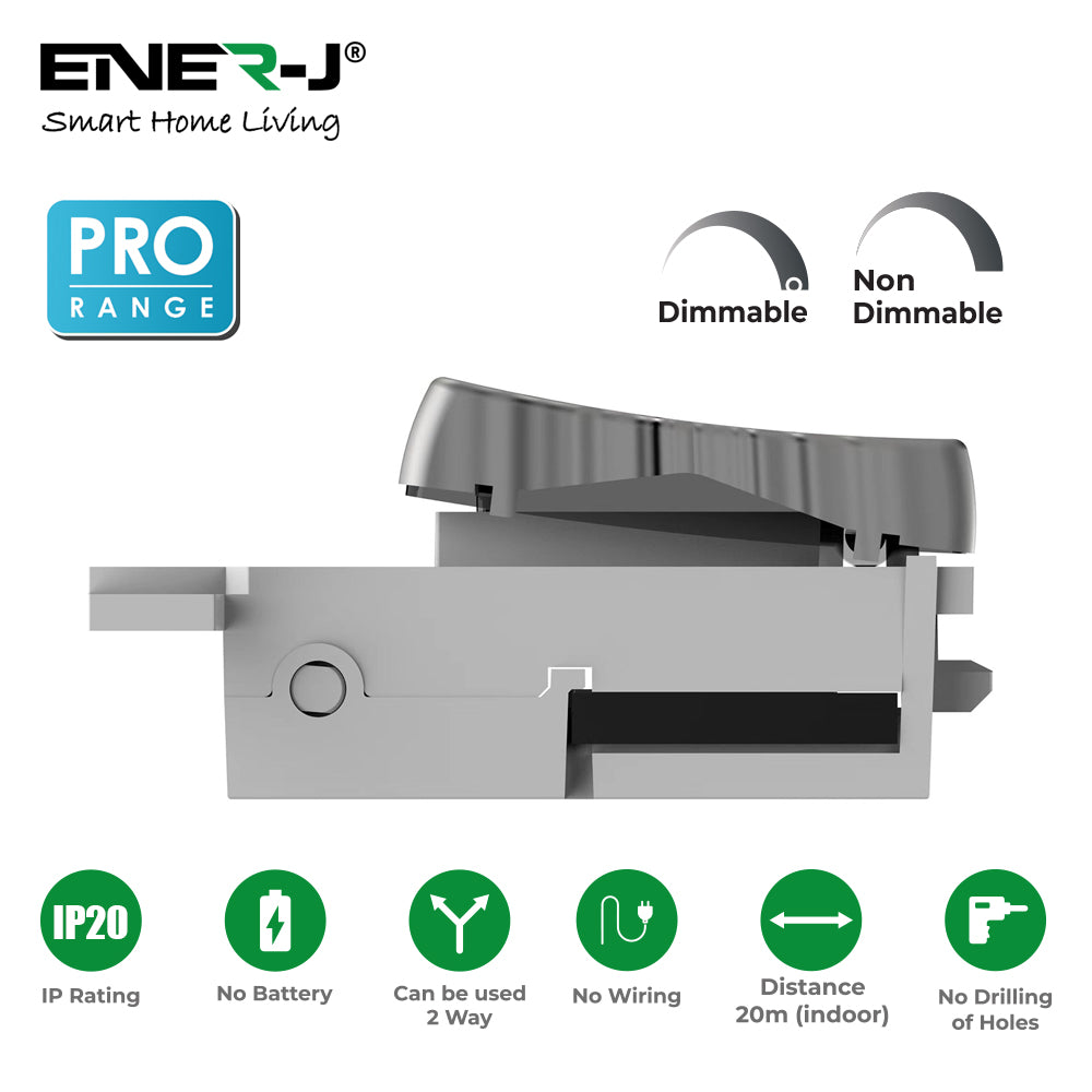 1G Grid Switch Compatible with Click MiniGrid Satin Chrome Finish