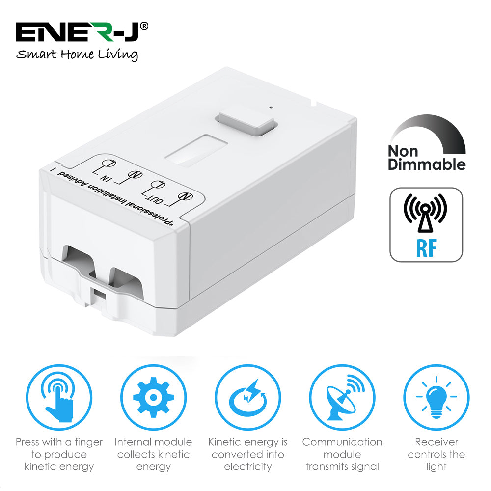 Ener-J 500W RF Non-Dimmable Receiver Module, PRO Series Wireless Kinetic Switch Compatible