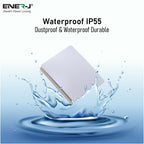 Ener-J 1-Gang Wireless Kinetic Switch, Self-Powered, IP65 Waterproof, White (Pro Range)