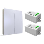 ENER-J 2 Gang Wireless Kinetic Switch (white body) + 2 x 500W RF Receiver