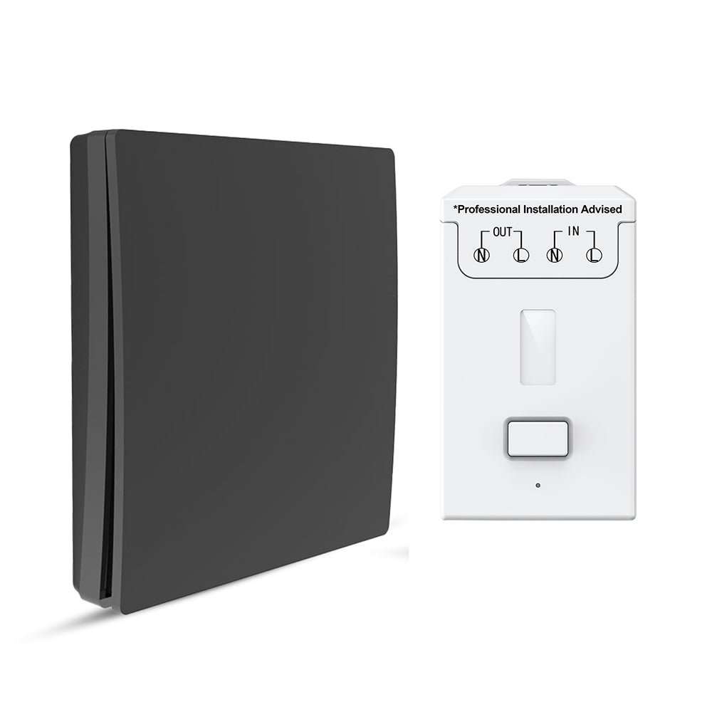 ENER-J 1 Gang Wireless Kinetic Switch, Black + 500W RF Receiver