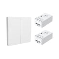 Enerj 2 Gang Wireless Kinetic Switch, White with 2 Non Dimmable 5A RF Receiver Eco Range