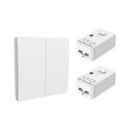 Enerj 2 Gang Wireless Kinetic Switch, White with 2 Non Dimmable 5A RF Receiver Eco Range