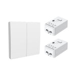 Enerj 2 Gang Wireless Kinetic Switch, White with 2 Non Dimmable 5A RF Receiver Eco Range