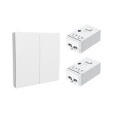 Enerj 2 Gang Wireless Kinetic Switch, White with 2 Non Dimmable 5A RF Receiver Eco Range