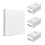 Enerj 3 Gang Wireless Kinetic Switch, White with 3 Non Dimmable 5A RF Receiver Eco Range