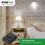 Mini FOB Wireless Switch 2 Gang, Black