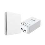 Ener-J 1-Gang Wireless Kinetic Switch & 100W WiFi Dimmable Receiver Kit, White, Battery-Free & Smart Dimming