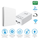 Ener-J 1-Gang Wireless Kinetic Switch & 500W WiFi Receiver Kit, White, Battery-Free & No Wiring
