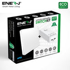 Ener-J 1-Gang Wireless Kinetic Switch & 500W WiFi Receiver Kit, White, Battery-Free & No Wiring