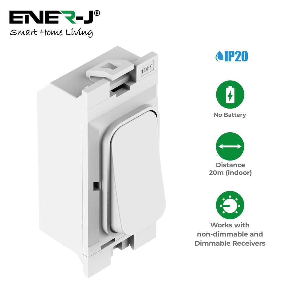 ENER-J SMART HOME Wireless Kinetic 1 Gang Switch - ECO SERIES