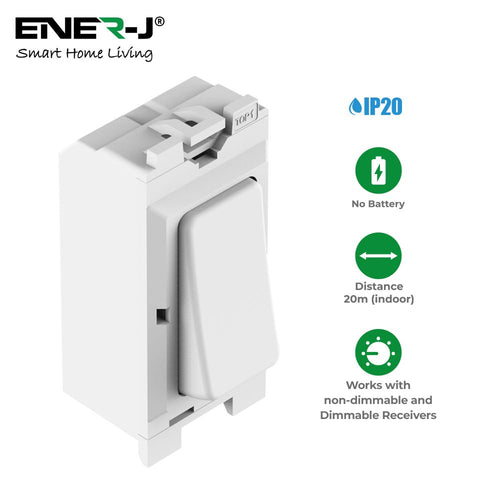1 Gang Wireless Kinetic Switch Style White Body (ECO Series)