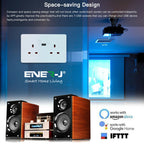 ENER-J Smart WiFi 13A Twin Wall Socket with App Control, Individual Timers, LED Push Buttons & 2.1A USB Charging, White Double Power Socket for Home & Office Automation
