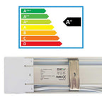 Pack of 2 LED Prismatic Batten Fitting Lights, 45W, complete fitting 1.5m, 4000 lumens, 6500K