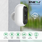 ENER-J Wireless 1080P Battery Security Camera with PIR Motion Detection, Two-Way Audio, Night Vision & IP65 Waterproof, Rechargeable, Magnetic Mount