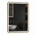 ENER-J Black Framed LED Bathroom Mirror 600x800mm – Hand Wave Sensor, 3 Colour Dimmable Front Light, Anti-Fog Demister, Aluminium Frame