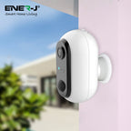 ENER-J Wireless 1080P Battery Security Camera with PIR Motion Detection, Two-Way Audio, Night Vision & IP65 Waterproof, Rechargeable, Magnetic Mount
