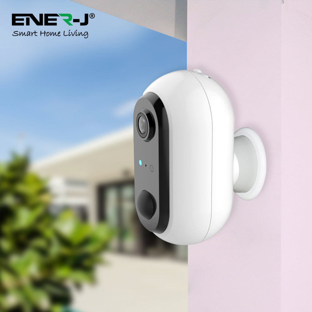 ENER-J Wireless 1080P Battery Security Camera with PIR Motion Detection, Two-Way Audio, Night Vision & IP65 Waterproof, Rechargeable, Magnetic Mount