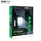 Ener-J solar-powered LED floodlight packaging on a white background