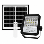 ENER-J 50W solar LED floodlight with solar panel and remote control on white background