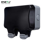 ENER-J IP65 outdoor double weatherproof socket with protective waterproof cover