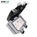 ENER-J IP65 outdoor waterproof single socket with protective weatherproof cover
