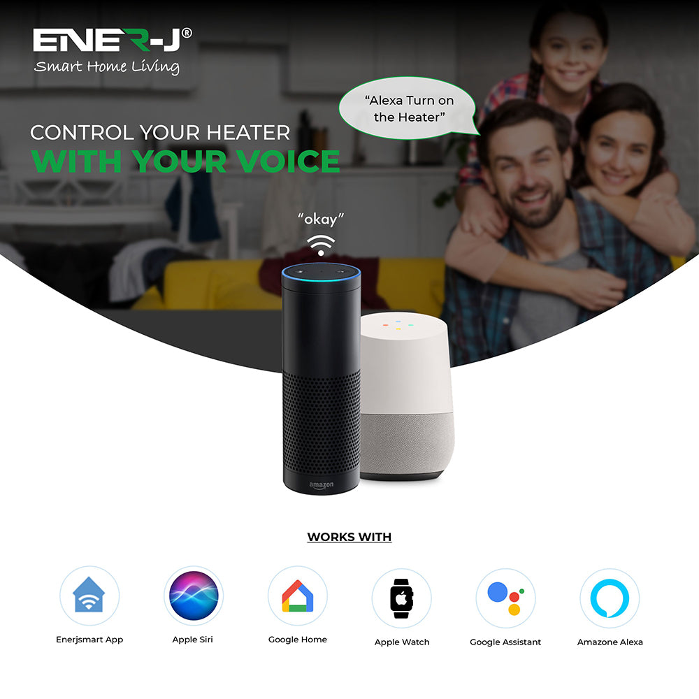 Portable smart electric tower heater 2000W for bedroom, living room and office with WiFi app control and ceramic heating technology
