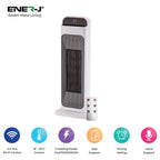ENER-J smart WiFi PTC ceramic tower heater 2000W with app control, voice support, timer settings and adjustable temperature control