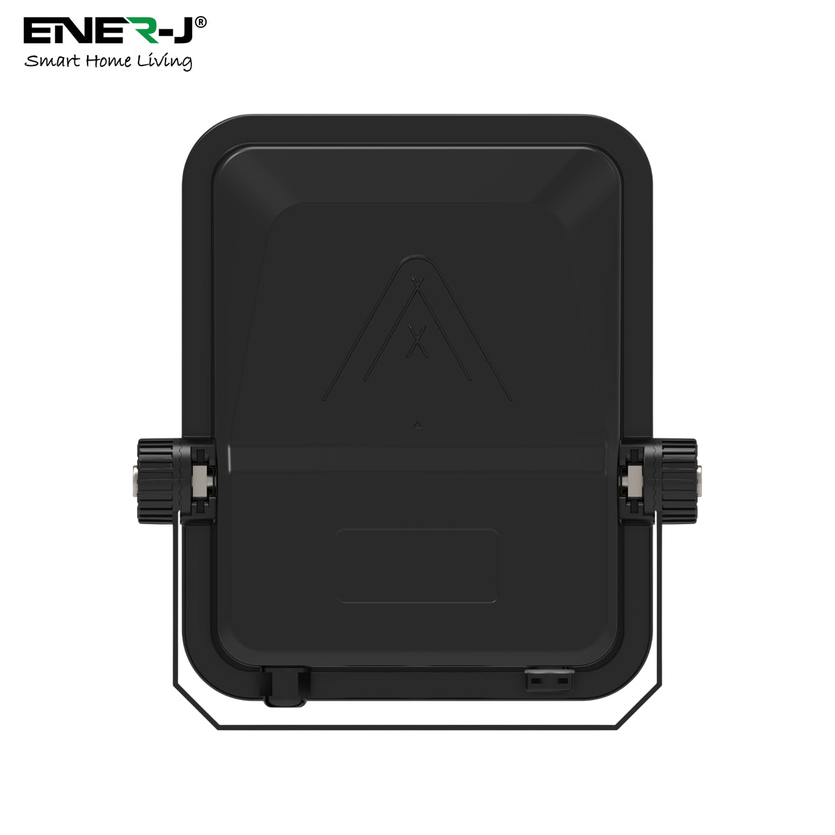 ENER-J solar LED floodlight back view with durable waterproof outdoor housing