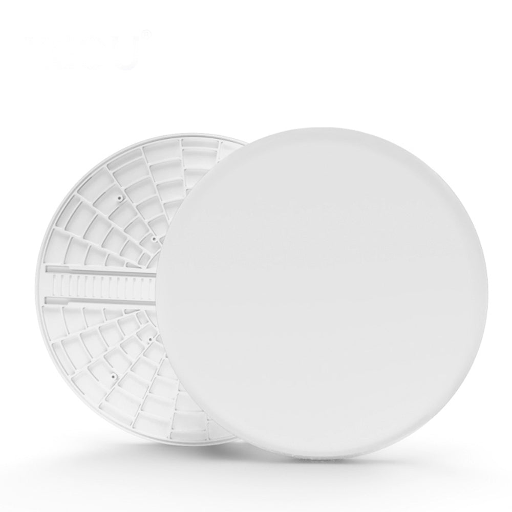 Close-up view of ENER-J smart recessed LED panel light with mounting clips for ceiling installation