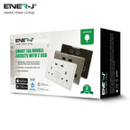 ENER-J smart 13A double sockets with 2 USB ports retail packaging box for WiFi smart home socket