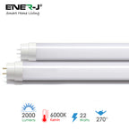 Ener-J T8 LED Nano Plastic Tube 150cm 22W, Cool White| Pack of 5 - 6000K