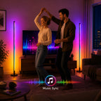 Ener-J Smart RGBIC Floor Light APP Control 1.6M LED Corner Lamp with Remote & Music Sync