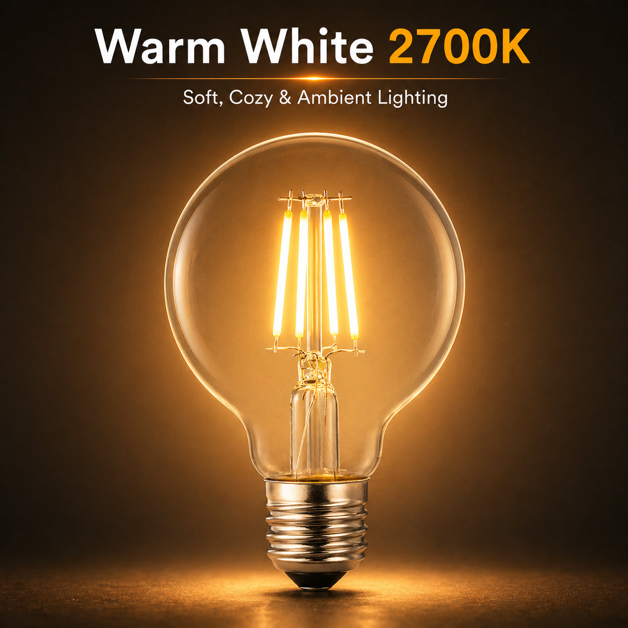 Ener-J G95 LED Filament Globe Bulb Pack of 4 E27 4W 2700K Clear