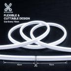 50M FCOB Neon Rope Light Kit, 10W/M, 800Lm/M, 6500K