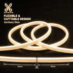 50M FCOB Neon Rope Light Kit, 10W/M, 800Lm/M, 4000K