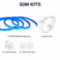 50M FCOB Neon Rope Light Kit, 10W/M, 800Lm/M, Blue