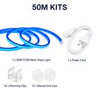 50M FCOB Neon Rope Light Kit, 10W/M, 800Lm/M, Blue
