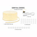 50M FCOB Neon Rope Light Kit, 10W/M, 800Lm/M, 3000K