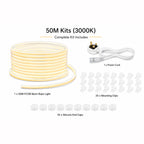 50M FCOB Neon Rope Light Kit, 10W/M, 800Lm/M, 3000K