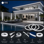 50M FCOB Neon Rope Light Kit, 10W/M, 800Lm/M, 6500K