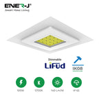 100W Premium Canopy Lights with 140 Lm/W & Dimmable Lifud Driver, Size 325x325mm, IP65 & IK08, Includes Recessed Mounting Kit & Surface Bracket installation, 5700K, 5 Years warranty