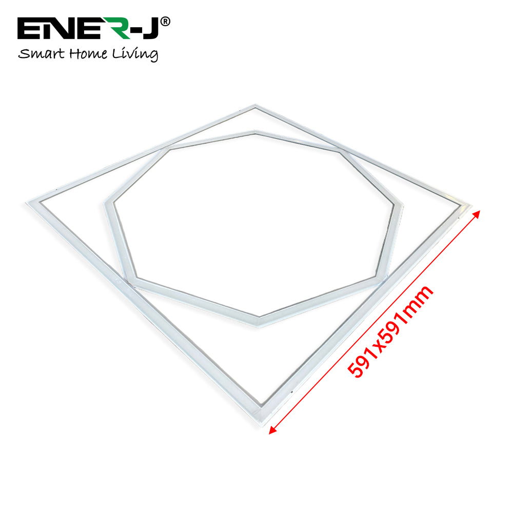 60x60cm LED Frame Panel Light with Hexagon Inner Lights - 40W, Cool White | Pack of 4 - 6500K
