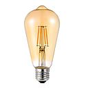 4W ST64 LED Filament Squirrel Cage Retro Amber Glass, E27 Holder, 2700K-Pack of 10