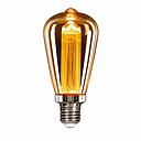 Ener-J ST64 LED Filament Bulb Pack of 4 E27 3W 2000K Vintage Amber
