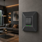 2 Gang Self-Powered Wireless Grid Switch with Backplate – Black Finish (Eco Series)