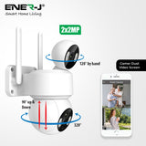 Smart Wi-Fi Dual Lens Outdoor Dome IP Camera White Housing, IP65