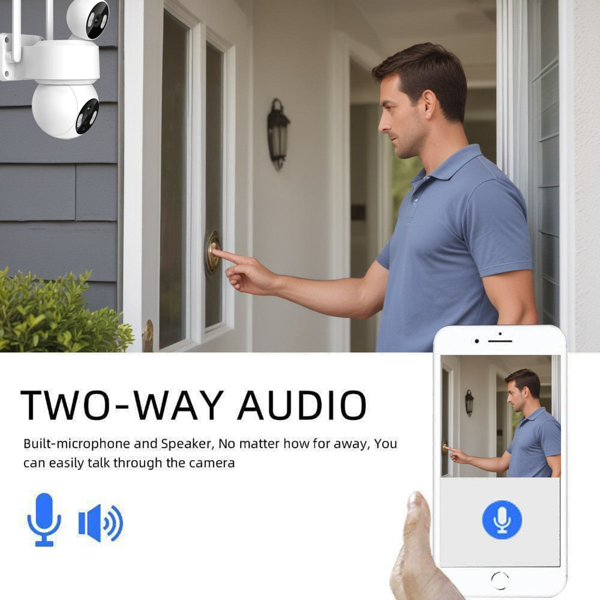 Smart Wi-Fi Dual Lens Outdoor Dome IP Camera - White Housing, IP65